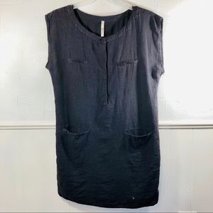Fluxus Slate Linen Dress Size Small Made in the US
